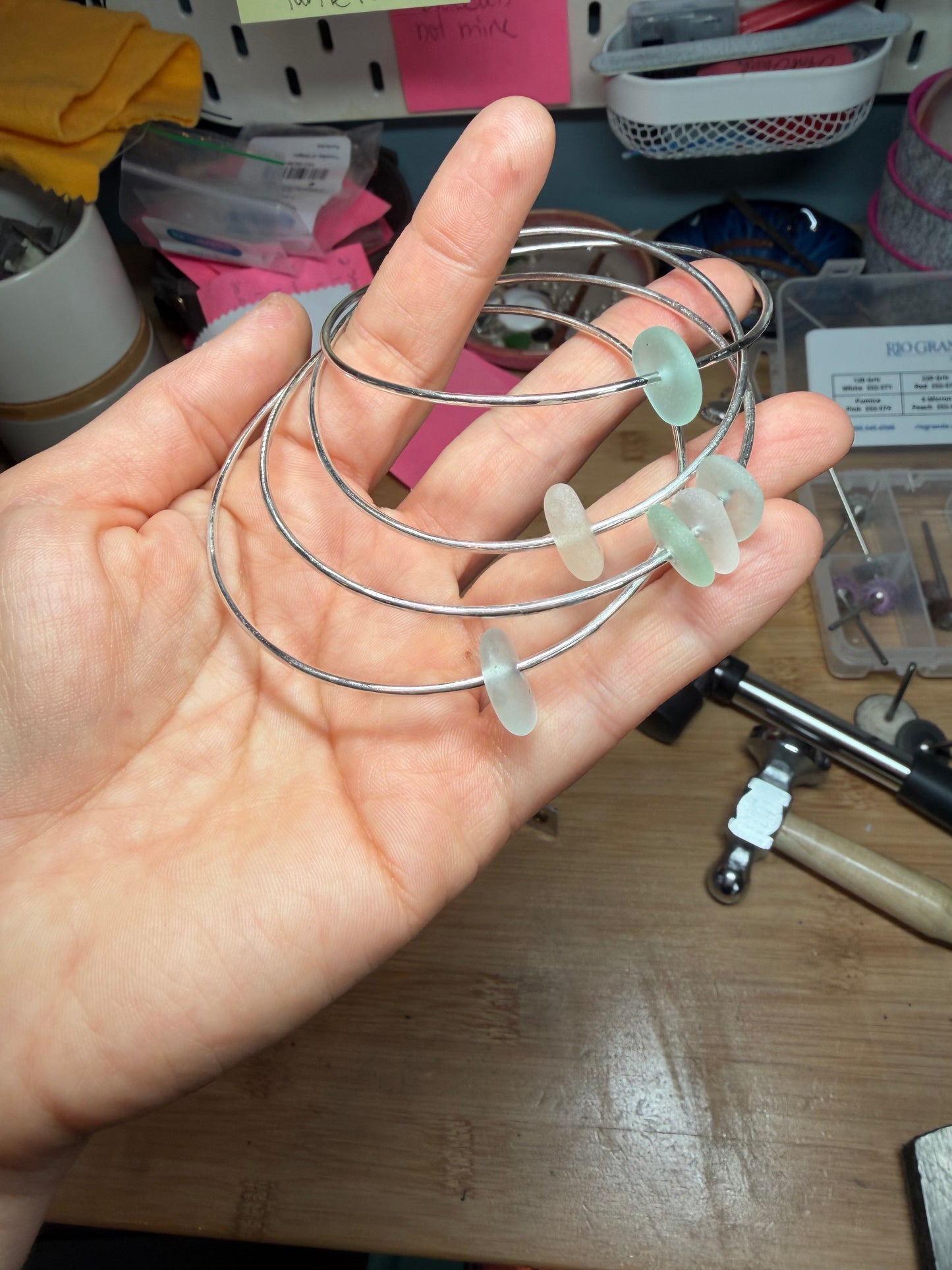 Sea Glass Bangle Set