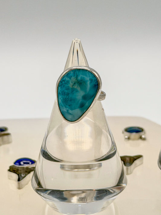 The Element Ring - Larimar | Handmade Silver Ocean Inspired Ring // Size 7