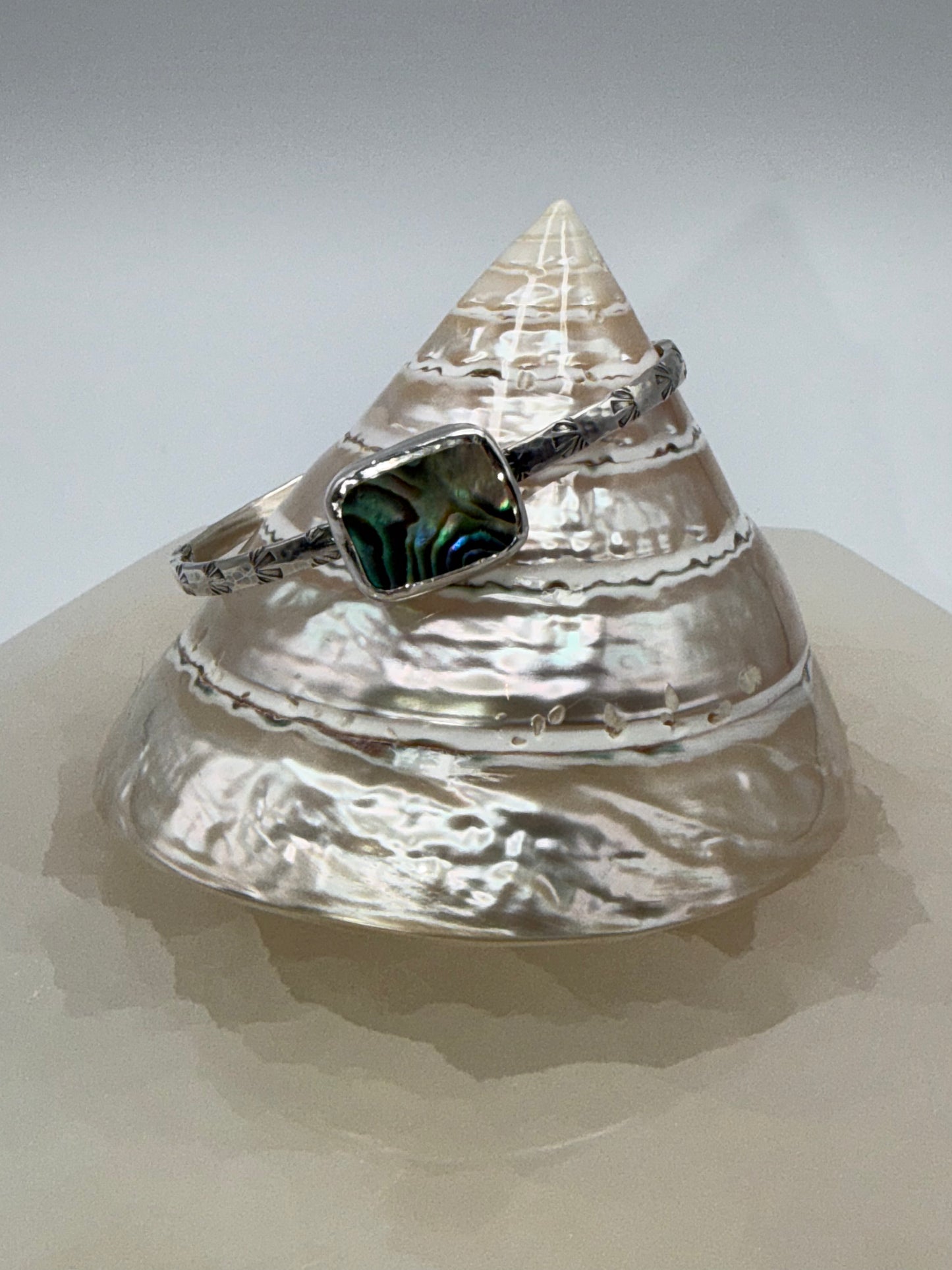 The Siren’s Mirror Cuff | Rectangle Abalone Bracelet