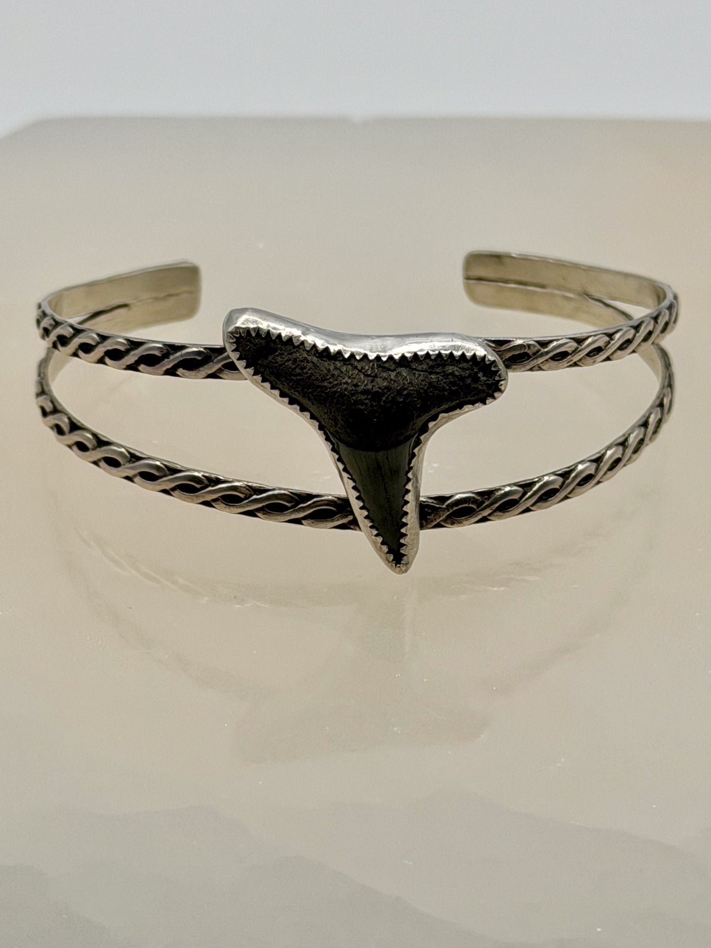 Tidebreaker Double Cuff | Shark Tooth Silver Bracelet Made To Order