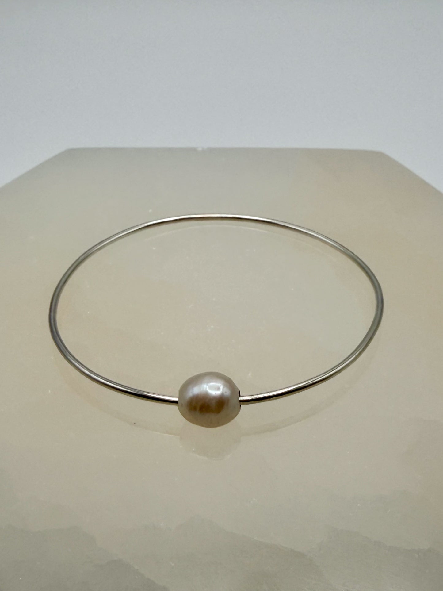 The Siren’s Depth Bangle | Tahitian Pearl Silver Bracelet